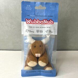 NEW Wubbanub Longhorn Bull Infant Pacifier 0-6 Months Plush Sealed Soothie